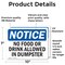 Signmission No Food Or Drink Allowed In Dumpster, 10 in W x Rectangle, Vinyl Decal OS-2PACK-NS-D-710-L-14570 - alternate 3
